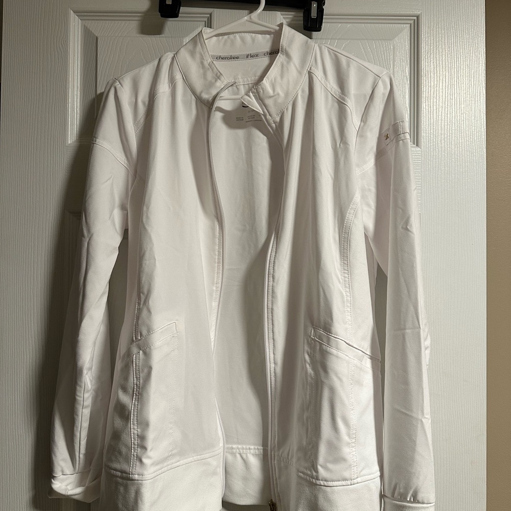 Women's White Scrub Jacket